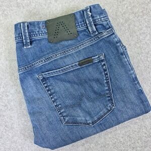 Alberto Pipe Regular Slim Fit Jeans Men's 36x34 Blue Denim Five-Pocket Stretch